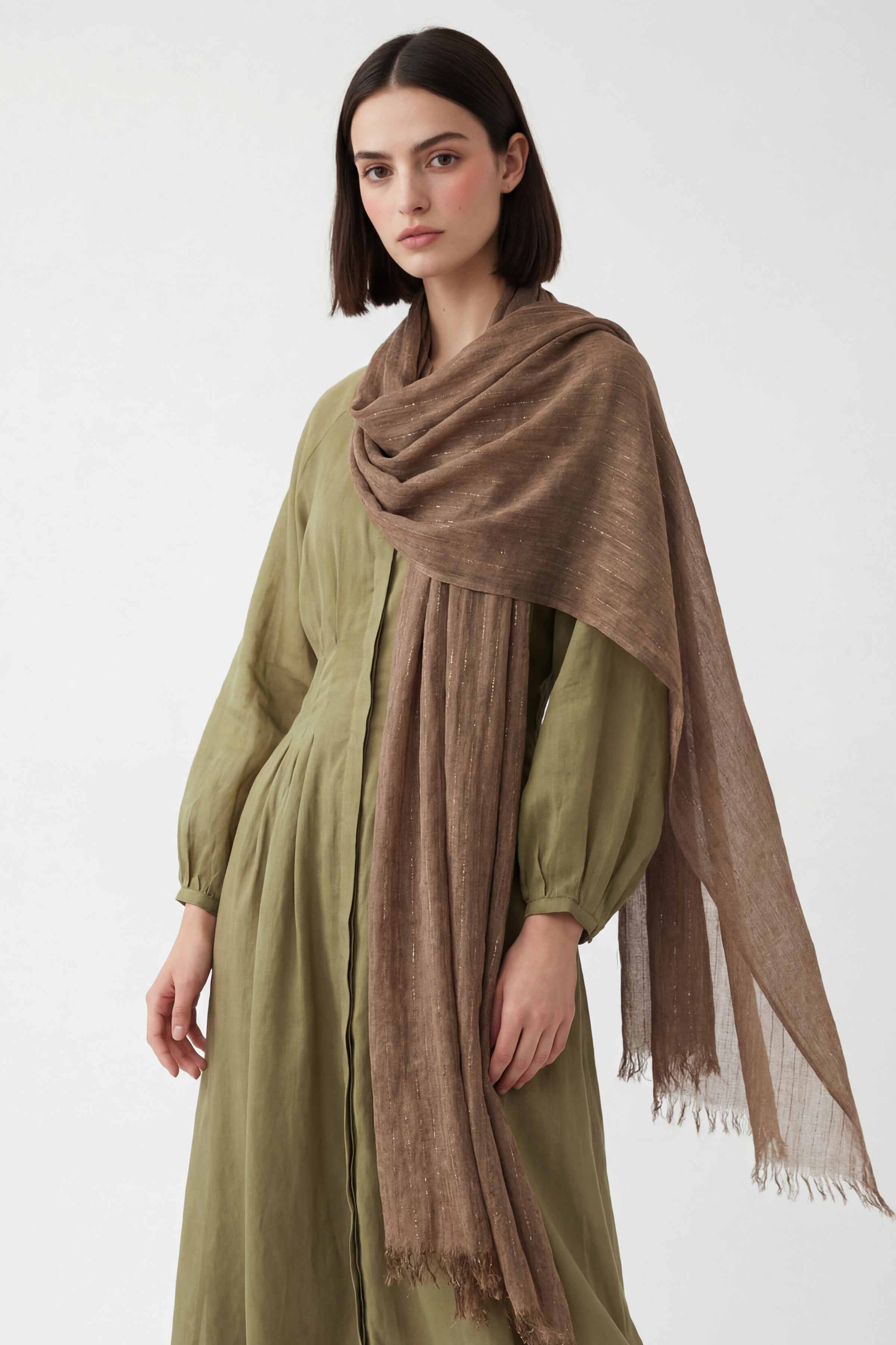 Coffee Women Scarf-443422117 - Image 3